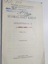 Helsingin kaupungin kirjasto suomalaiset kirjat lisäluettelo nr 2 1909-1912