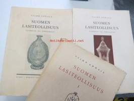 Suomen Lasiteollisuus 1681-1931 I-II (I Ruotsin vallan aika 1681-1809, II.1 Kehitys 1809 jälkeen, II.2 Kehitys 1809 jälkeen - kolme eri nidettä)