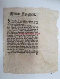 Allmän Kungörelse 26.9.1791 - ...Liffländaren Johan Lar har olofligen afwikit från .... Baron, Öfverste Lietenanten  och Riddaren  Högväborne  Carl Ephraim