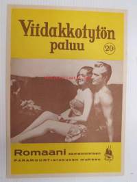 Viidakkotytön paluu - romaani samannimisen Paramount-elokuvan mukaan - kirjan mainosjuliste, painettu ohuelle kartongille