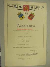Porin Rykmentin kesäurheilupäivät 1933 kunniakirja L. Nurmi