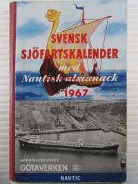 Svensk Sjöfartskalender med nautisk almanack  1967 - ruotsalainen  merenkulkukalenteri / almanakka  / vuosikirja 1967