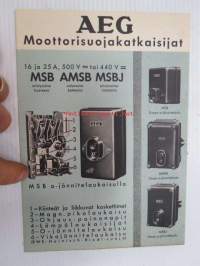 AEG Moottorisuojakatkaisijat 16 ja 25 A MSB, 500 V AMSB tai 440 V MSBJ -esite