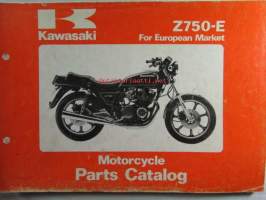 Kawasaki Z750-E1 for European market, motorcycle Parts Catalog -varaosaluettelo