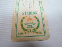 Stadion Apteekki, Helsinki, 13.1.1973 Stadion Apoteket  -apteekkisignatuuri