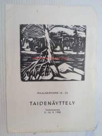 Maalariryhmä 15-25 taidenäyttely 5-16.9.1958 -näyttelyluettelo