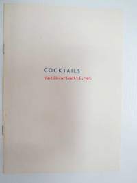 Cocktails, Palace Hotel, Helsinki, 1965 -drinkkilista