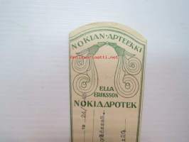 Nokian Apteekki - Nokia Apotek, 24.4.1945 -apteekkisignatuuri, reseptiliuska