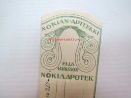 Nokian Apteekki - Nokia Apotek, 5.2.1945 -apteekkisignatuuri, reseptiliuska