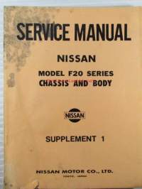 Nissan Service manual model F20 series Chassis and body supplement 1 - huolto-ohjekirjan lisäosa
