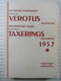 Helsingin kaupungin kunnalisverotus kalenteri 1952, vuoden 1951 tuloista