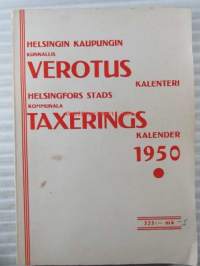 Helsingin kaupungin kunnalisverotus kalenteri 1950, vuoden 1949 tuloista