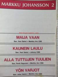 Maija vaan / Kaunein laulu / Alla tuttujen tuulien / Yön varjot - nuotit, Markku aro, Vexi Salmi, Juha Vainio, Pertti Reponen, Johnny