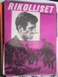 Rikolliset - Förbrytare -elokuvajuliste, Jean-Paul Belmondo, Lino Ventura, Sandra Milo