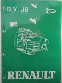 B.V. JB Renault workshop manual, manual gearboxes, Type JB0 Renault 9 and 11, JB1 Renault 9 and 11, JB3 Renault 9 and 11, JB4 Renault 5 and 11, JB5 Renault 5 and 11.