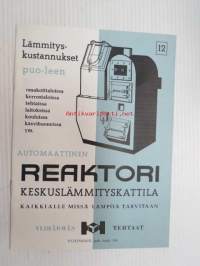 Reaktori keskuslämmityskattila - Ylihärmän Tehtaat -myyntiesite