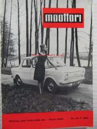Moottori 1963 nr 10, sis. mm. seur. artikkelit / kuvat / mainokset; Jim Clark mestari, DKW F 12 testissä, Fritz Nallinger, 1300 Peugeot ulos tehtaasta, Lontoo