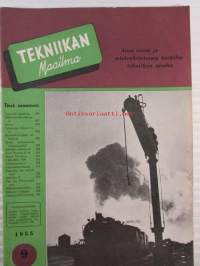 Tekniikan maailma 1955 nr 9, sis. mm. seur. artikkelit / kuvat / mainokset;  Mikrosuurennuksia uusilla menetelmillä, Televisiovastaanotin osaluettelo ja tekninen