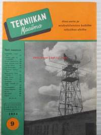 Tekniikan Maailma 1954 nr 9, sis. mm. seur. artikkelit / kuvat / mainokset; Kannessa Pariisin Orly lentoaseman tutka-antennia, Tulilintu - 1. amerikkalainen