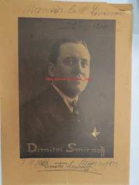 Dimitri Smirnoff (Smirnov), oopperalaulaja, ihailijakuva omakätisellä allekirjoituksella 