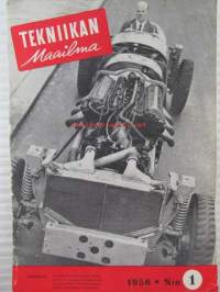 Tekniikan Maailma 1956 nr 1, sis. mm. seur. artikkelit / kuvat / mainokset;   Lähikuvassa Desoto, Potkurin valumallin valmistaminen, 7 vuotta transistoria,