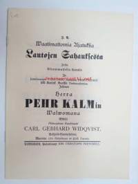 Waatimattomia ajatuksia Lautojen Sahauksesta joita asianomaisella Luwalla Ja... herra Pehr Kalmin Walwomana Esittää Philosophian Kandidaatti Carl Gerbhard