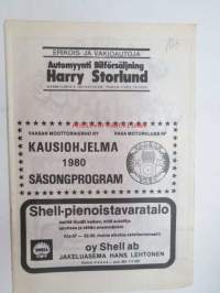 Vaasan Moottorikerho / Vasa Motorklubb kausiohjelma 1980 säsongprogram -käsiohjelma