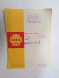 Shell Service M. Kunnaala Herttoniemi, 21.10.1962 -kuitti