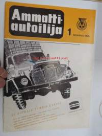 Ammattiautoilija 1968 nr 1, sis. mm. seur. artikkelit / kuvat / mainokset;  Union kansikuvamainos, Taksinkuljettajan suojeleminen pahoinpitelyiltä, Bedford,
