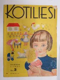 Kotiliesi 1937 nr 3 helmikuu I, sis. mm. seur. artikkelit / kuvat / mainokset; Kansikuva Karin Vikstedt; Neovius ryijyjä,