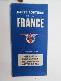 Carte routiére de la France - Offerte par Helsingin Osakepankki - Helsingfors Aktiebank