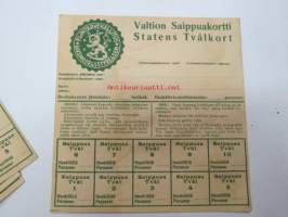 Valtion saippuakortti / Statens tvålkort I maailmansota -säännöstelykuponki