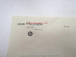Lauri Hellström, Äetsä, 14.10.1941 -asiakirja