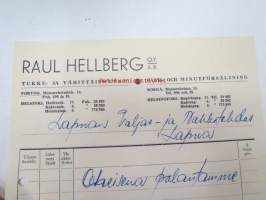 Raul Hellberg Oy, Porvoo / Borgå, 26.6.1956 -asiakirja
