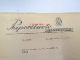Paperituote Oy, Valkeakoski, 7.1.1948 -asiakirja
