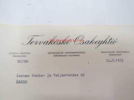 Tervakoski Oy, Tervakoski, 11.5.1953 -asiakirja