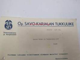 Oy Savo-Karjalan Tukkuliike, Mikkeli, 23.1.1939 -asiakirja