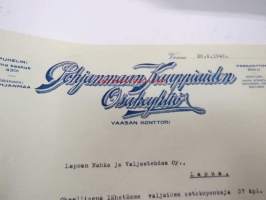 Pohjanmaan Kauppiaiden Osakeyhtiö, Vaasan konttori, 28.9.1943 -asiakirja