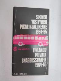 Suomen yksityinen pikalinjaliikenne 1964-65 Finlands privata snabbustrafik -linja-auto aikataulukirja