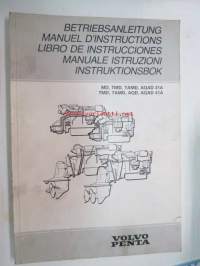 Volvo Penta MD, TMD, TAMD, AQAD 31A, TMD, TAMD, AQD, AQAD 41A Betriebsanleitung, Manuel D´instructiones, Libro de instrucciones, Manuale istruzioni,