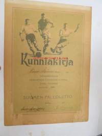 Kunniakirja Simo Leinoselle jalkapalloilussa saavutetusta piirinmestaruudesta C-jun. luokassa vuonna 1955 / Suomen Palloliitto, Turun Piiri