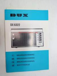 DUX DX 6322 radio -käyttöohjekirja, bruksanvisning, brugsanvisning