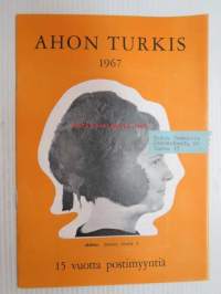 Ahon Turkis, Mieto -postimyyntiluettelo 1967, turkit, turkislakit, saappaat, hansikkaat, autovällyt, istuinsuojat