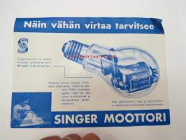 Singer (ompelukone) moottori - näin vähän virtaa tarvitaan -esite