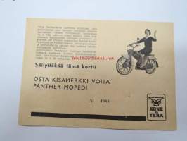 Lahden Hiihtoseura - Kisamerkki - Panther-Mopedi arpajaiset -numeroitu kortti