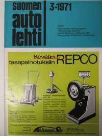 Suomen Autolehti 1971 nr 3, sis. mm. seur. artikkelit / kuvat / mainokset;    Ford Transit 100/130 1971, Raportti sähköautojen kehityksestä, katso sisältö