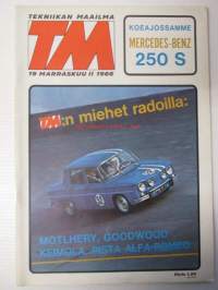 Tekniikan Maailma 1966 nr 19, sis. mm. Mercedes.
-Benz 250 S, Volvo 123 Amazon GT, Montlhery ja Goodwoodin