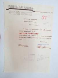 Friitalan Nahka, Ulvila, 18.12.1948 -asiakirja