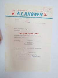 A.L. Ahonen Oy, Helsinki, 25.10.1948 -asiakirja