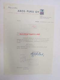 Aros-Puku Oy, Helsinki, 4.11.1948 -asiakirja